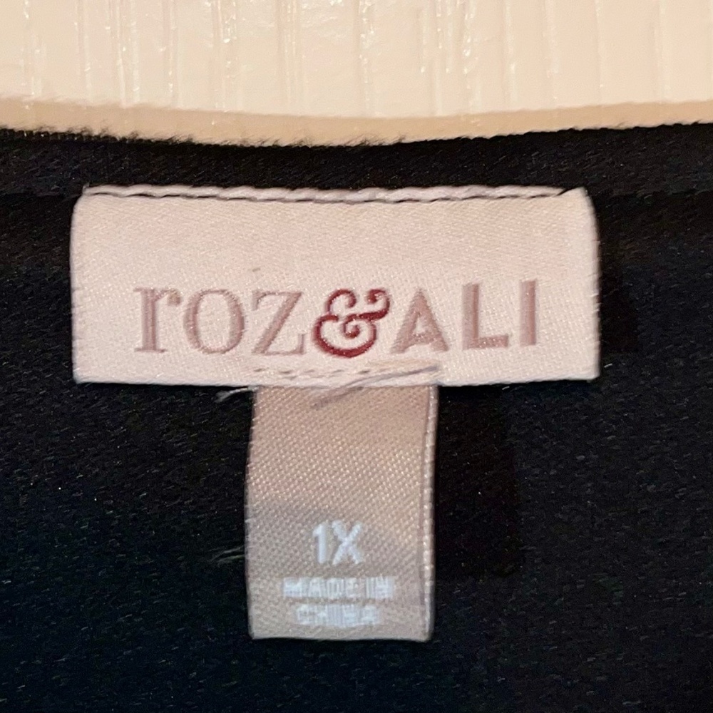 Roz&Ali Zebra Print Open Front Cardigan Sz 1x - image 2